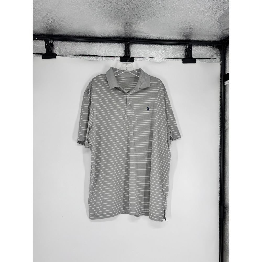 Polo Ralph Lauren Performance Polo Shirt XL Striped Short Sleeve Golf Polyester